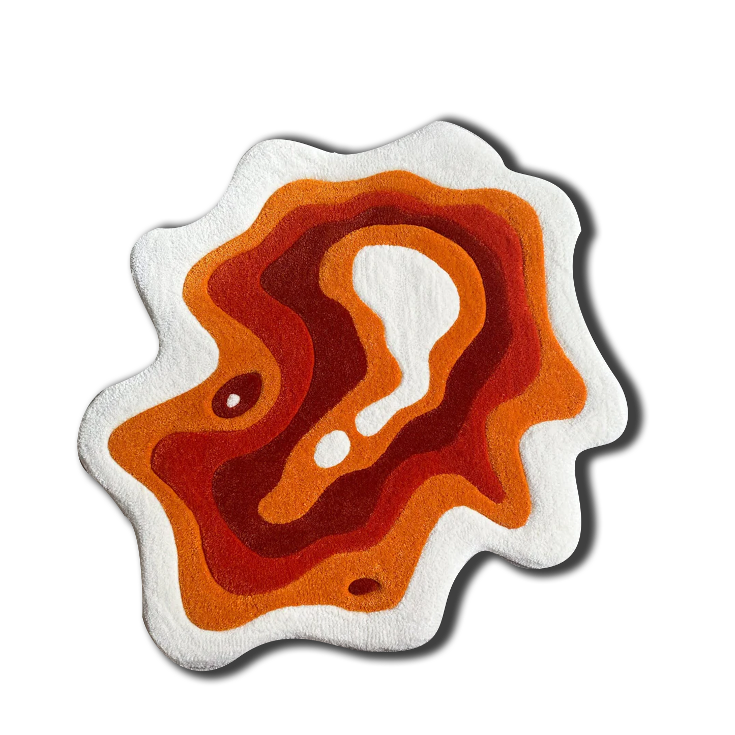 Brown Wavy Abstract Art Rug