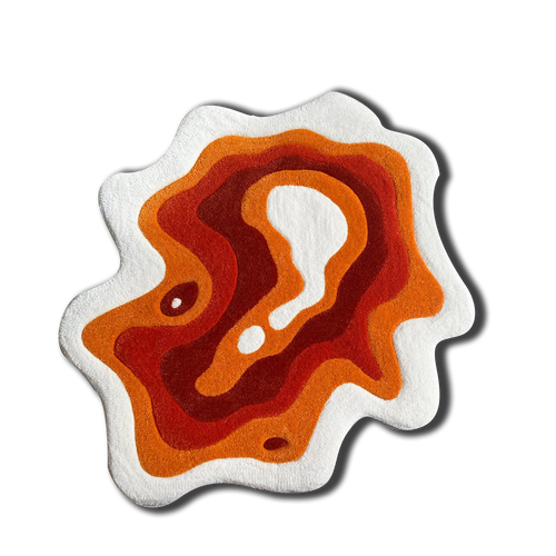 Brown Wavy Abstract Art Rug